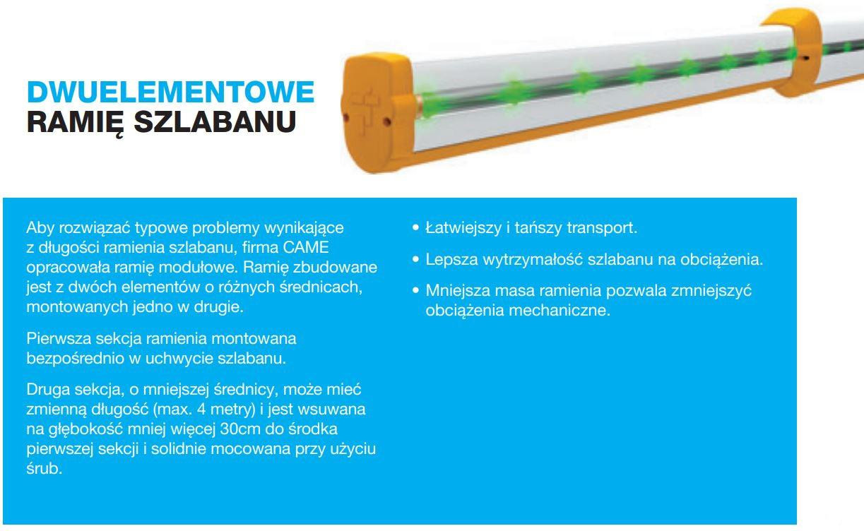 Szlaban CAME GARD GT8 - zestaw do 6 metrów