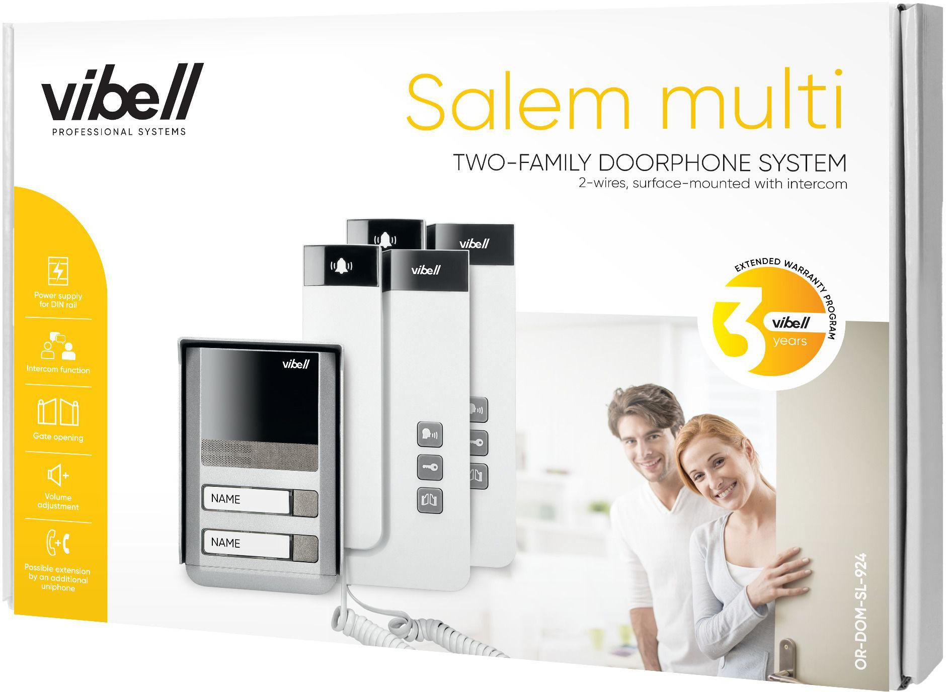 Orno OR-DOM-SL-924 Vibell domofon dwurodzinny 2-żyłowy Salem Multi zestaw natynkowy słuchawkowy Orno OR-DOM-SL-924 Vibell domofon dwurodzinny 2-żyłowy Salem Multi zestaw natynkowy słuchawkowy