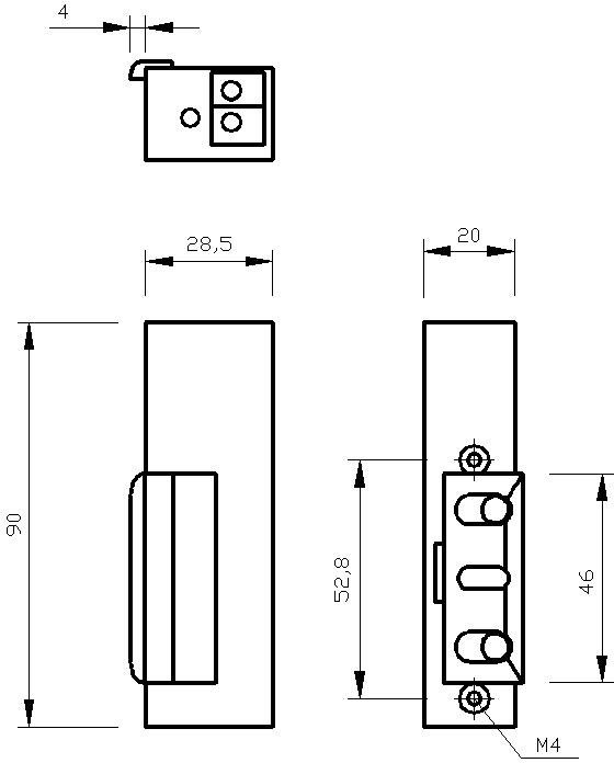 Zaczep ELEKTRA R3 bez blok. bez pam. LEWY 24V DC - rewersyjny