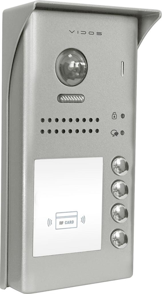 VIDOS DUO S1104A czterorodzinna stacja bramowa wideodomofonu, czytnik RFID, IP54, IK10 VIDOS DUO S1104A czterorodzinna stacja bramowa wideodomofonu, czytnik RFID, IP54, IK10