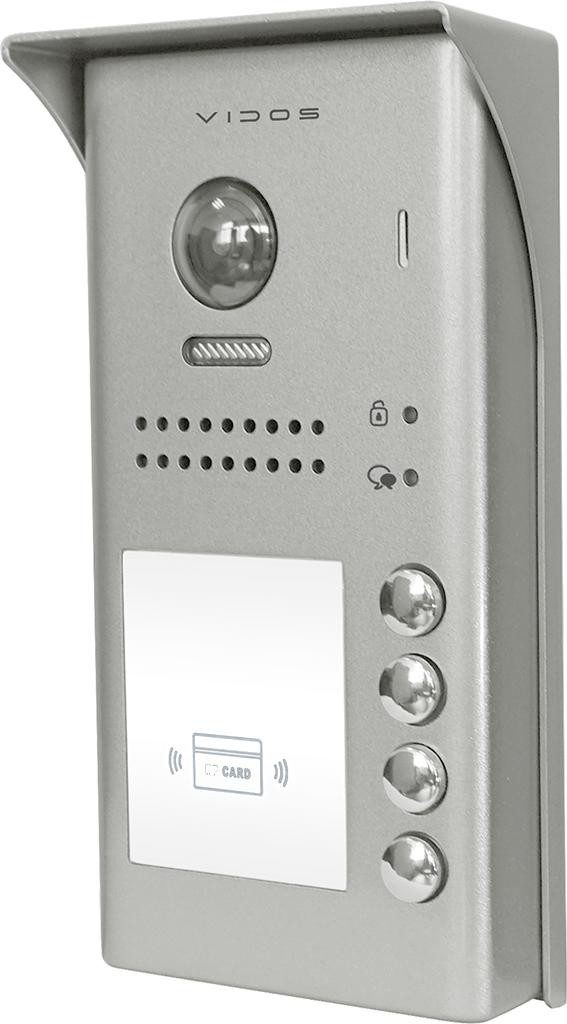VIDOS DUO S1104A czterorodzinna stacja bramowa wideodomofonu, czytnik RFID, IP54, IK10 VIDOS DUO S1104A czterorodzinna stacja bramowa wideodomofonu, czytnik RFID, IP54, IK10