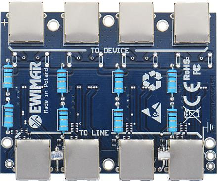 Modulo LAN con con protezione da sovratensionem PRO con protezione PoE EWIMAR PTF-54-PRO/PoE