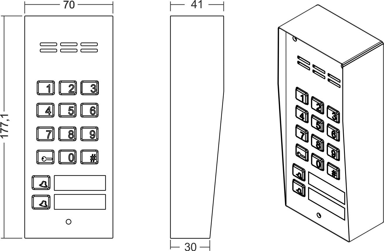 ACO COMO-PRO-A3 panel podtynkowy 3 lokatorski szyfrator domofon cyfrowy czytnik breloków ACO COMO-PRO-A3 panel podtynkowy 3 lokatorski szyfrator domofon cyfrowy czytnik breloków