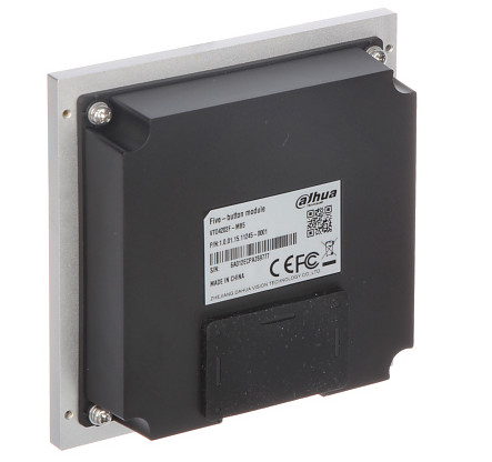 Dahua VTO4202F-MB5 moduł 5 przycisków, aluminiowy front, do stacji bramowej IP, IP65 IK07 Dahua VTO4202F-MB5 moduł 5 przycisków, aluminiowy front, do stacji bramowej IP, IP65 IK07