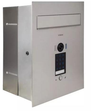 VIDOS S1401D-SKP skrzynka na listy z wideodomofonem 2Mpx 170 stopni szyfrator stal nierdzewna VIDOS S1401D-SKP skrzynka na listy z wideodomofonem 2Mpx 170 stopni szyfrator stal nierdzewna