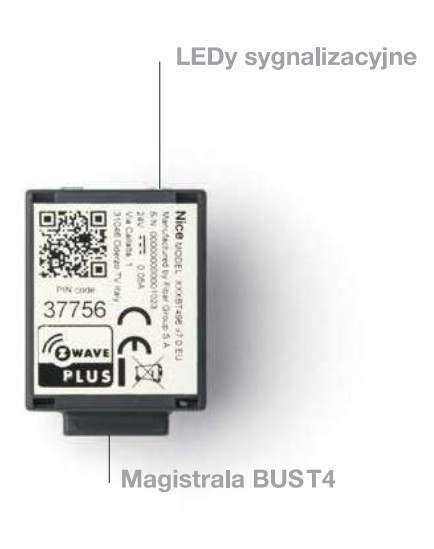 Interfejs NICE IBT4ZWAVE BiDi-ZWave do napędów bram sterowanie Z-Wave 868 MHz Interfejs NICE IBT4ZWAVE BiDi-ZWave do napędów bram sterowanie Z-Wave 868 MHz