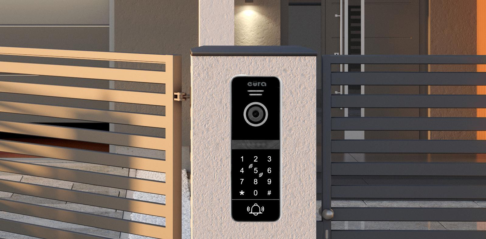 EURA VDP-00C5 czarny wideodomofon Tuya WiFi monitor 7 cali kamera 1080p RFID szyfrator 2 strefy EURA VDP-00C5 czarny wideodomofon Tuya WiFi monitor 7 cali kamera 1080p RFID szyfrator 2 strefy