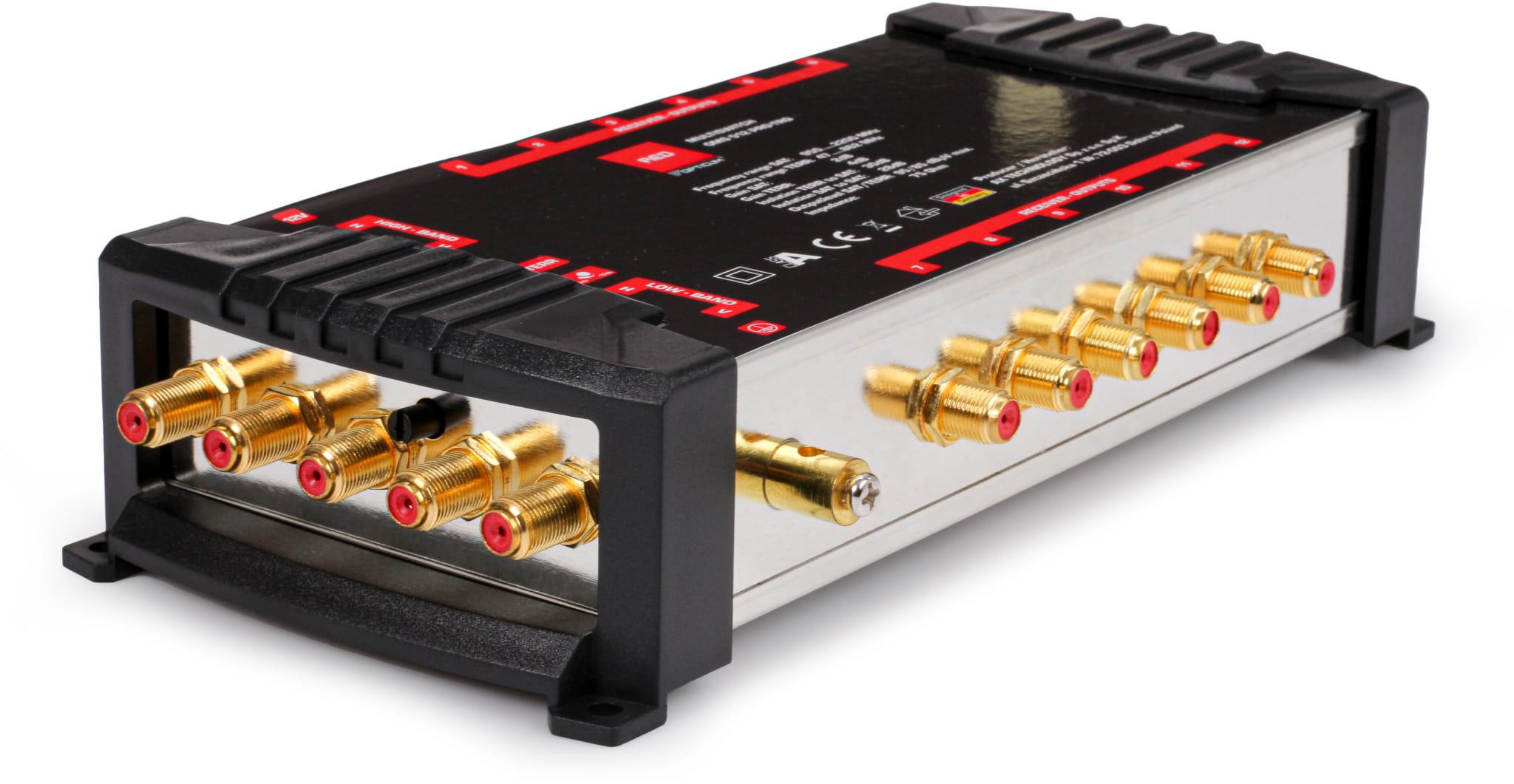 Multiswitch Opticum OMS 5/12 PRO-TRQ (Platinium Line) – 1 satelit + DVB-T2, 12 výstupov