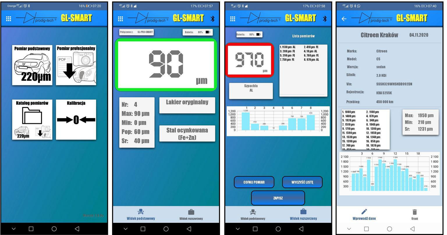 ProDig-Tech GL-PRO-SMART-FAZ miernik grubości lakieru, sonda Fe/NFe/Zn, Bluetooth, aplikacja ProDig-Tech GL-PRO-SMART-FAZ miernik grubości lakieru, sonda Fe/NFe/Zn, Bluetooth, aplikacja