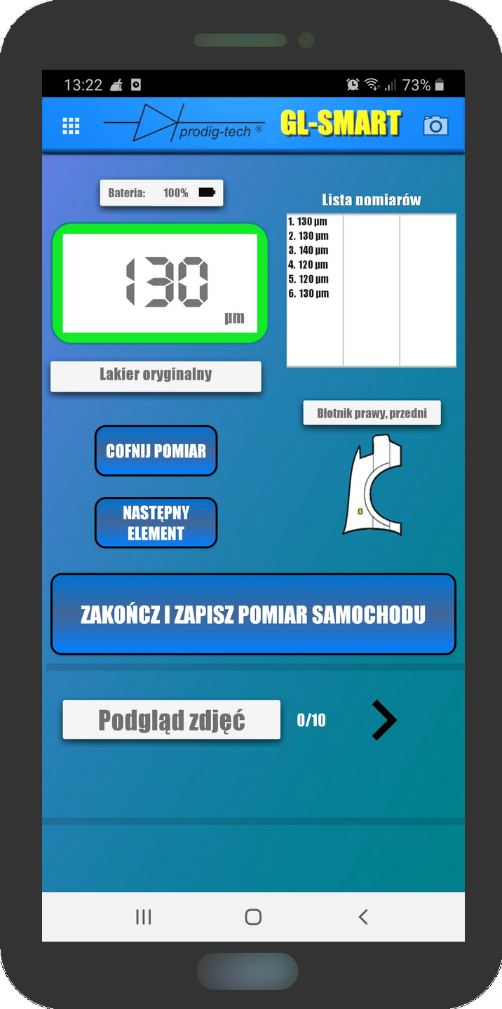 ProDig-Tech GL-PRO-SMART-FAZ miernik grubości lakieru, sonda Fe/NFe/Zn, Bluetooth, aplikacja ProDig-Tech GL-PRO-SMART-FAZ miernik grubości lakieru, sonda Fe/NFe/Zn, Bluetooth, aplikacja