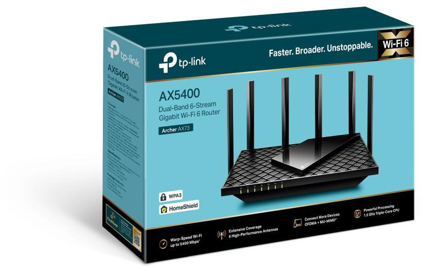 Router TP-Link Archer AX73 Wi-Fi 6 AX5400, 6 anten, USB 3.0, OneMesh, HomeShield Router TP-Link Archer AX73 Wi-Fi 6 AX5400, 6 anten, USB 3.0, OneMesh, HomeShield