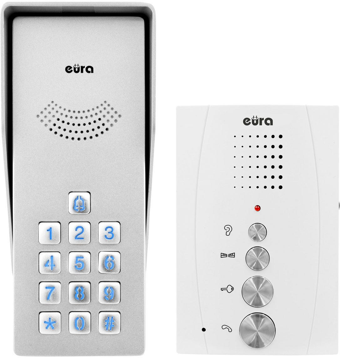 Domofon EURA ADP-38A3 ENTRA biały, jednorodzinny, głośnomówiący, kaseta z szyfratorem Domofon EURA ADP-38A3 ENTRA biały, jednorodzinny, głośnomówiący, kaseta z szyfratorem