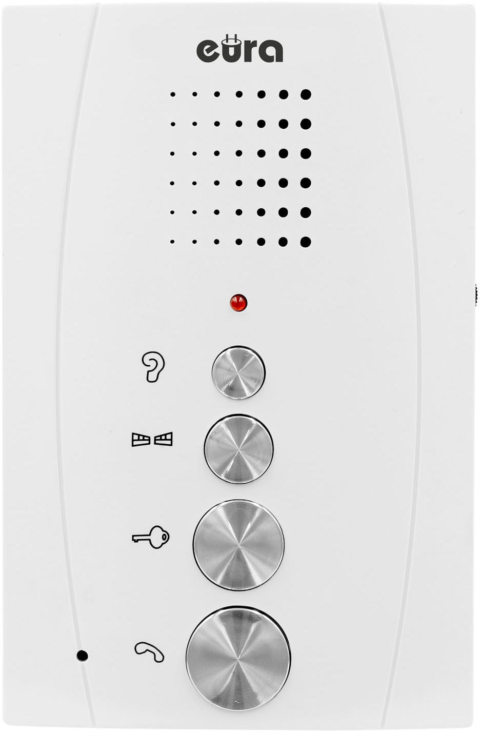 Domofon EURA ADP-38A3 ENTRA biały, jednorodzinny, głośnomówiący, kaseta z szyfratorem Domofon EURA ADP-38A3 ENTRA biały, jednorodzinny, głośnomówiący, kaseta z szyfratorem
