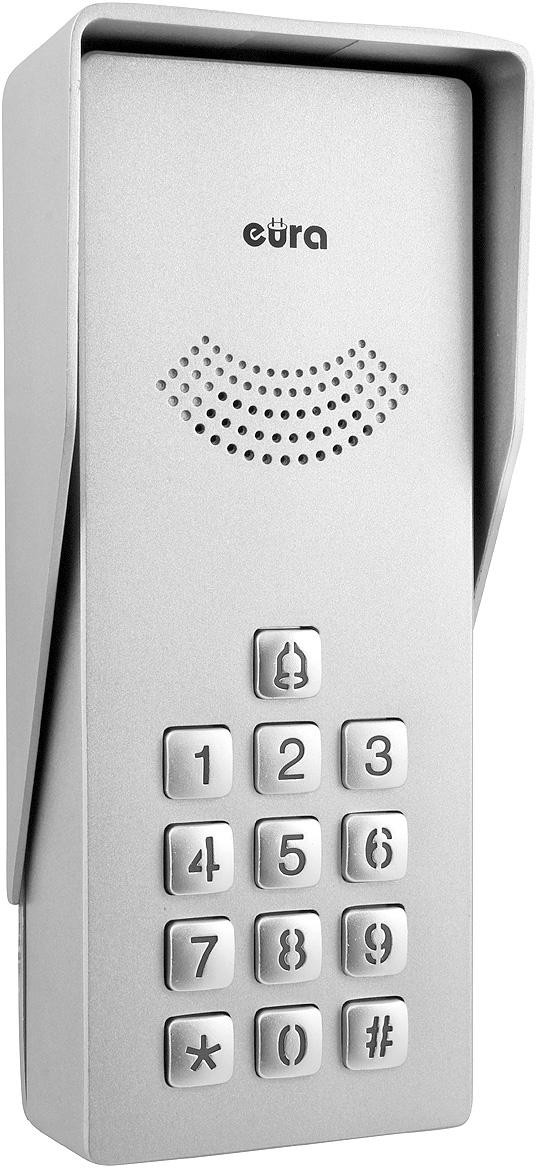 Domofon EURA ADP-38A3 ENTRA biały, jednorodzinny, głośnomówiący, kaseta z szyfratorem Domofon EURA ADP-38A3 ENTRA biały, jednorodzinny, głośnomówiący, kaseta z szyfratorem