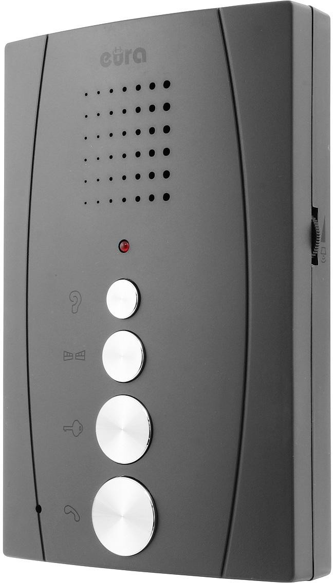 Domofon EURA ADP-38A3 ENTRA grafit, jednorodzinny, głośnomówiący, kaseta z szyfratorem, montaż natynkowy Domofon EURA ADP-38A3 ENTRA grafit, jednorodzinny, głośnomówiący, kaseta z szyfratorem, montaż natynkowy