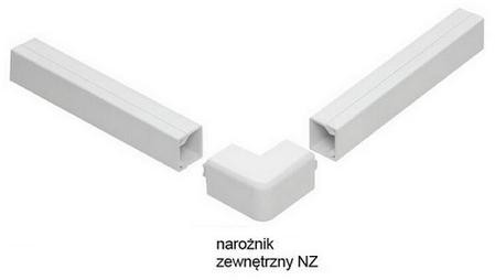 Accessori e raccordi per canaline per impianti elettrici, angolo da esterno bianco NZ 40x25 ( 1 pz .)