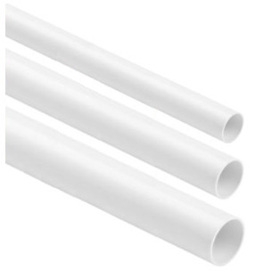Tubo rigido protettivo in PVC per canalizzazione rigida, liscia bianco RL-18 2m (Confezione pacco  25 pz .)