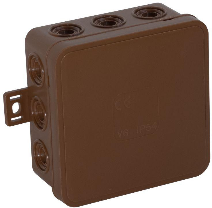Scatola da parete vuota 12 ingressi VIPLAST V7 klik MARRONE IP54 100x100x41mm 037-02
