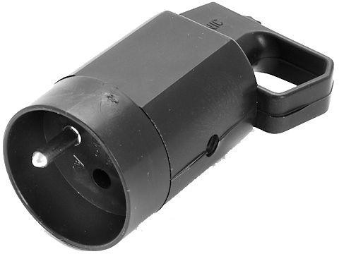 Presa 315-05 con uchem con messa a terra 2P+ con  16A  250V IP20 nera VIPLAST 315-05