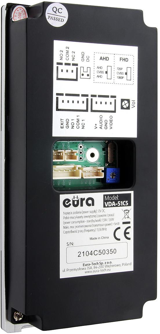 EURA VDP-99C5 czarny wideodomofon WiFi RFID Tuya monitor 10 cali LCD FullHD szyfrator natynk EURA VDP-99C5 czarny wideodomofon WiFi RFID Tuya monitor 10 cali LCD FullHD szyfrator natynk