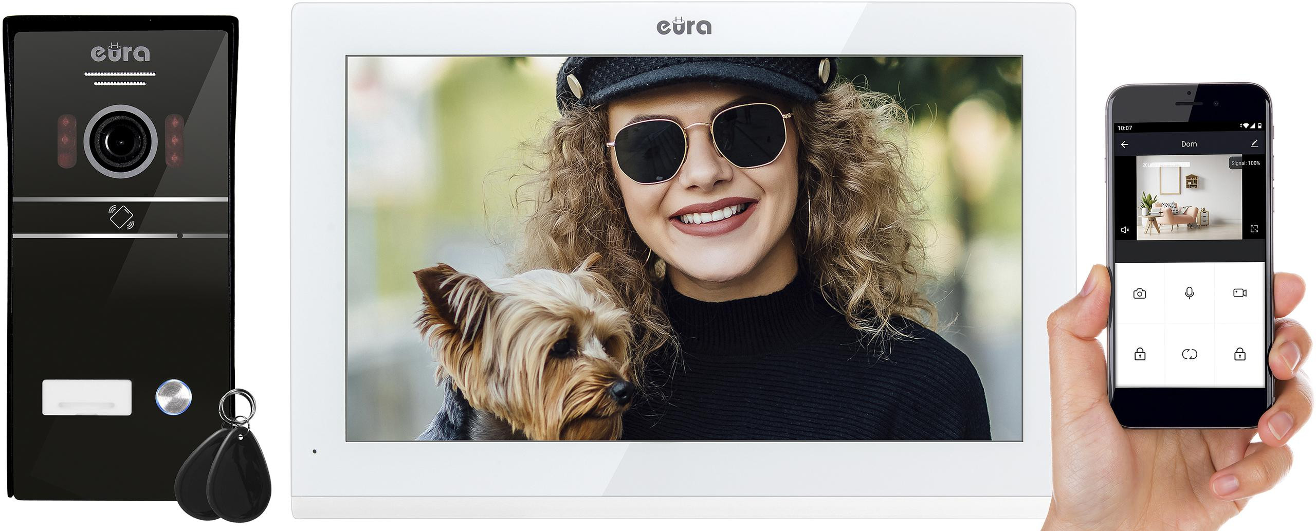 EURA VDP-98C5 wideodomofon WiFi Tuya monitor 10 cali dotykowy 1080p RFID karta SD EURA VDP-98C5 wideodomofon WiFi Tuya monitor 10 cali dotykowy 1080p RFID karta SD