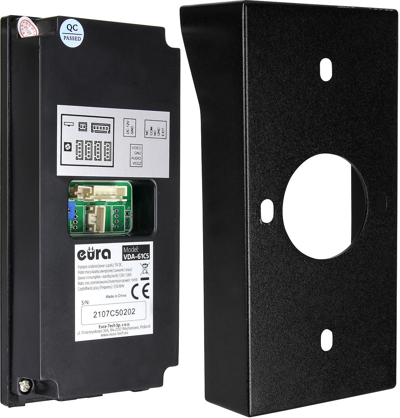 EURA VDP-98C5 wideodomofon czarny WiFi Tuya monitor 10 cali dotykowy 1080p RFID IP65 SD 128GB EURA VDP-98C5 wideodomofon czarny WiFi Tuya monitor 10 cali dotykowy 1080p RFID IP65 SD 128GB