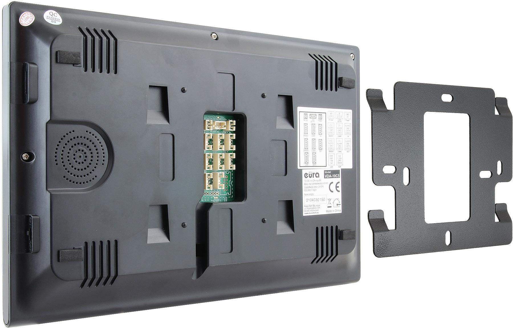 EURA VDP-98C5 wideodomofon czarny WiFi Tuya monitor 10 cali dotykowy 1080p RFID IP65 SD 128GB EURA VDP-98C5 wideodomofon czarny WiFi Tuya monitor 10 cali dotykowy 1080p RFID IP65 SD 128GB