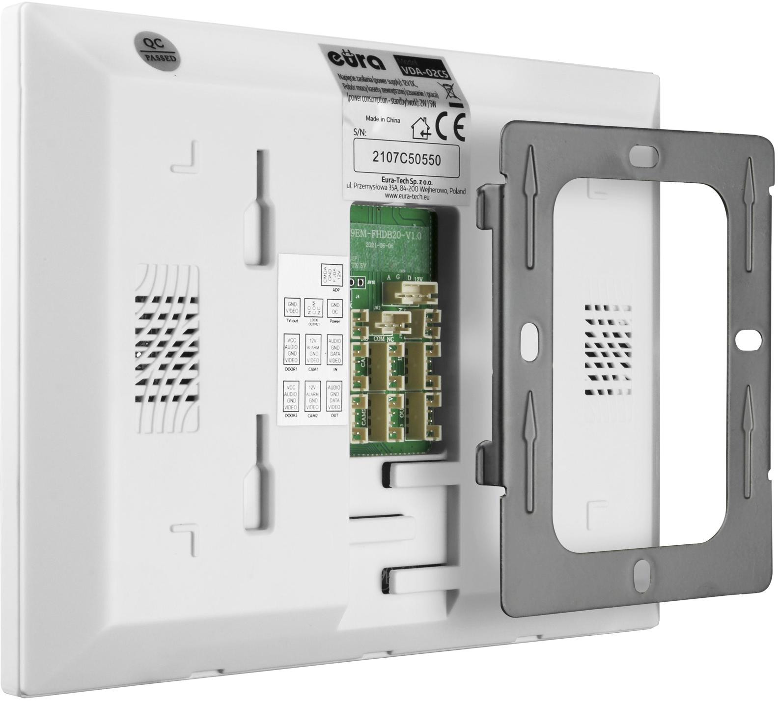 EURA VDP-80C5 wideodomofon 2-rodzinny biały monitor 7 cali FHD 1080p czytnik RFID IP65 EURA VDP-80C5 wideodomofon 2-rodzinny biały monitor 7 cali FHD 1080p czytnik RFID IP65