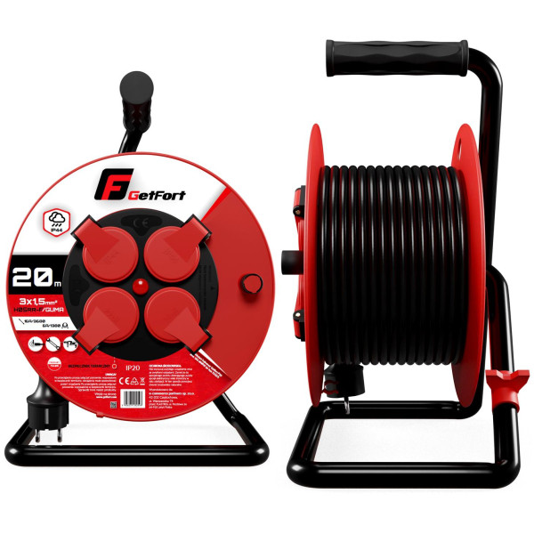 Przedłużacz bębnowy Getfort P20 3×1,5 H05RR-F 20m
