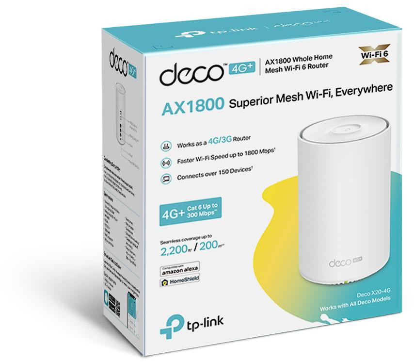 TP-Link Deco X20-4G WiFi 6 AX1800 Mesh router 4G+ LTE SIM karta bez kabla TP-Link Deco X20-4G WiFi 6 AX1800 Mesh router 4G+ LTE SIM karta bez kabla