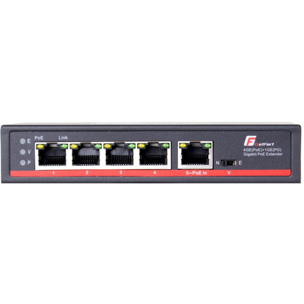 SWITCH POE GETFORT 4GE+1GE 90W (POE-IN)