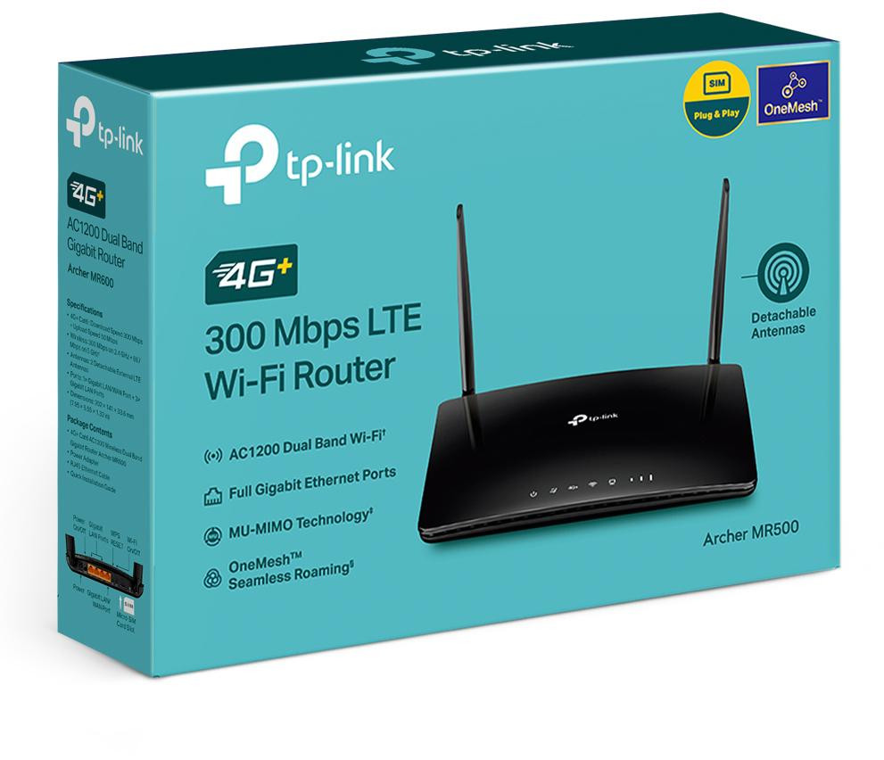 TP-Link Archer MR500 router 4G+ LTE Cat6 AC1200, nano SIM, Wi-Fi dwuzakresowe TP-Link Archer MR500 router 4G+ LTE Cat6 AC1200, nano SIM, Wi-Fi dwuzakresowe