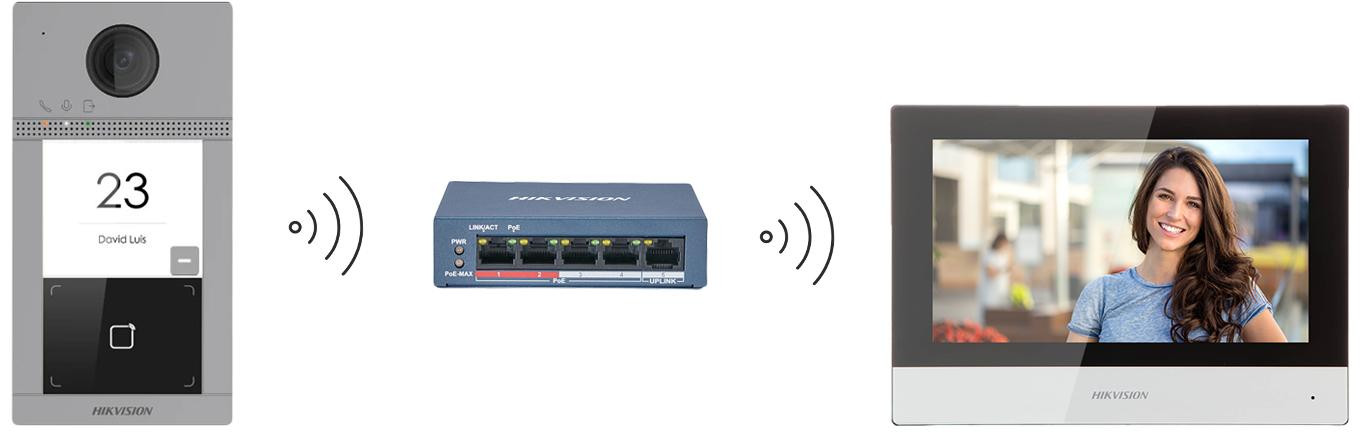 Hikvision DS-KIS604-S wideodomofon IP Villa zestaw 7 cali WiFi PoE Mifare kamera Full HD 129 stopni 1080p Hikvision DS-KIS604-S wideodomofon IP Villa zestaw 7 cali WiFi PoE Mifare kamera Full HD 129 stopni 1080p