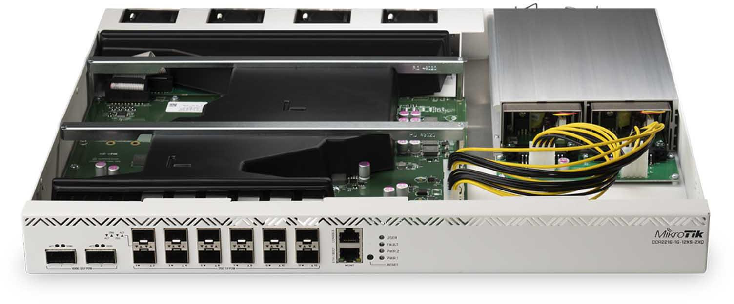 MikroTik CCR2216-1G-12XS-2XQ router cloud core 16-rdzeniowy 12x25G SFP28 2x100G QSFP28 MikroTik CCR2216-1G-12XS-2XQ router cloud core 16-rdzeniowy 12x25G SFP28 2x100G QSFP28