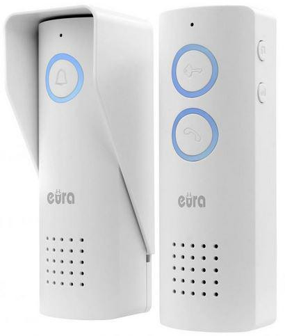 Domofon bezprzewodowy EURA ADP-80A3 biały, zasięg do 100 m, pasmo 426-440 MHz, 1 wejście