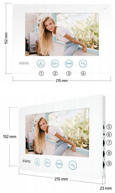 EURA VDP-90A3 DELTA+ wideodomofon 7 WiFi Tuya biały monitor AHD szyfrator czytnik 2 wejścia EURA VDP-90A3 DELTA+ wideodomofon 7 WiFi Tuya biały monitor AHD szyfrator czytnik 2 wejścia
