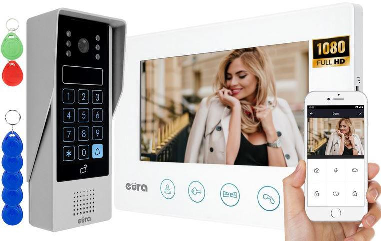 EURA VDP-90A3 DELTA+ wideodomofon 7 WiFi Tuya biały monitor AHD szyfrator czytnik 2 wejścia EURA VDP-90A3 DELTA+ wideodomofon 7 WiFi Tuya biały monitor AHD szyfrator czytnik 2 wejścia