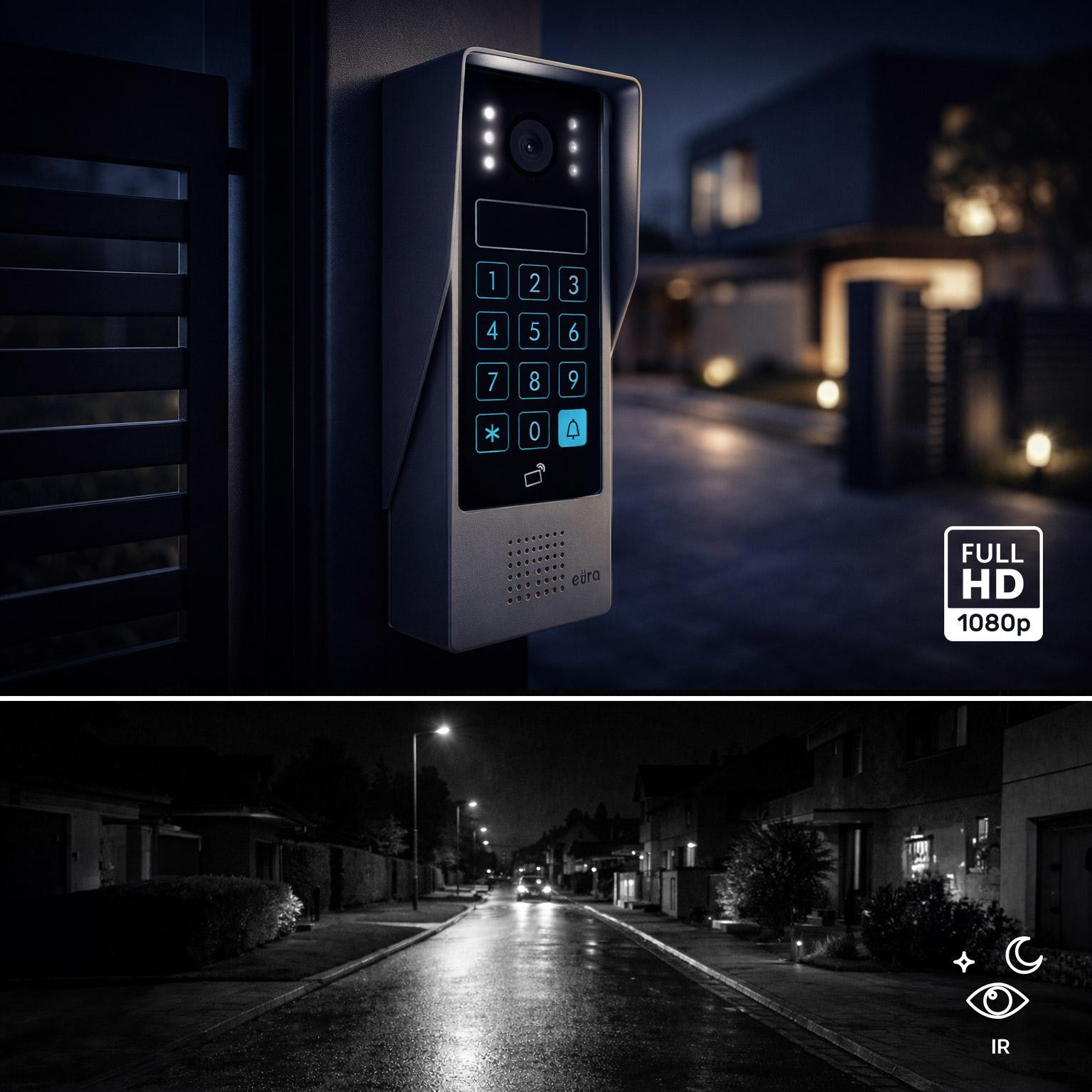 EURA VDP-90A3 DELTA+ wideodomofon czarny 7 cali WiFi TUYA AHD kamera 1080P szyfrator czytnik RFID EURA VDP-90A3 DELTA+ wideodomofon czarny 7 cali WiFi TUYA AHD kamera 1080P szyfrator czytnik RFID