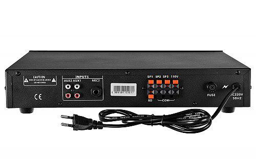Wzmacniacz PA HQM1060BT/S 60W radiowęzeł 100V Bluetooth USB SD radio FM 3 strefy Wzmacniacz PA HQM1060BT/S 60W radiowęzeł 100V Bluetooth USB SD radio FM 3 strefy