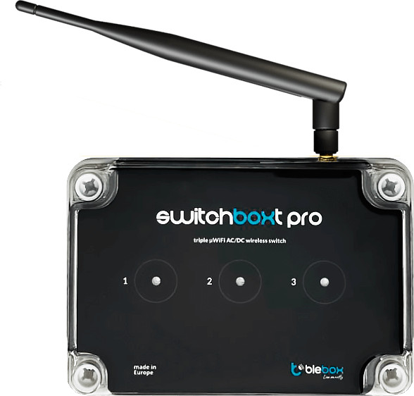 BleBox switchBoxT PRO moduł przekaźnikowy WiFi 3 wyjścia z anteną zewnętrzną BleBox switchBoxT PRO moduł przekaźnikowy WiFi 3 wyjścia z anteną zewnętrzną