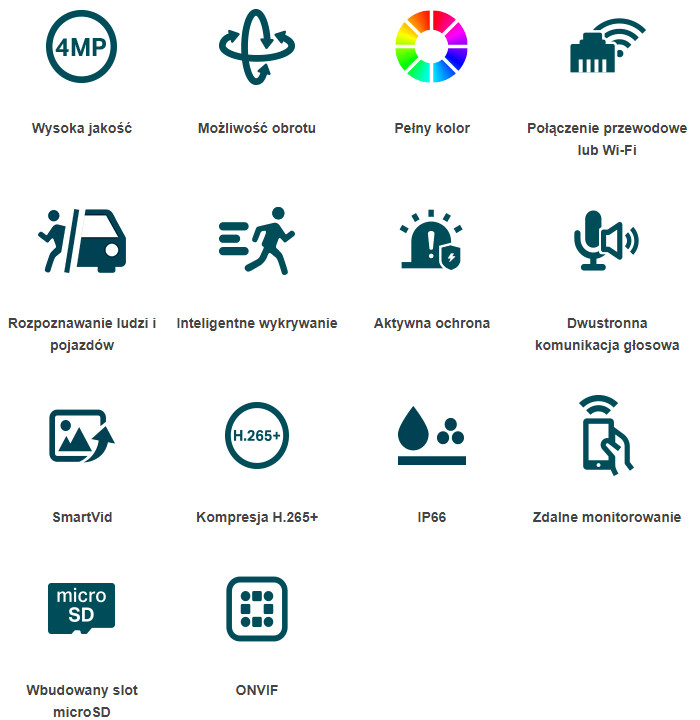 Kamera TP-Link VIGI C540-W obrotowa WiFi 4 MP Full-Color zewnętrzna IP66 noc w kolorze 4 mm Kamera TP-Link VIGI C540-W obrotowa WiFi 4 MP Full-Color zewnętrzna IP66 noc w kolorze 4 mm