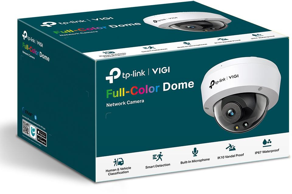 TP-Link VIGI C240 4mm kamera IP 4MP Full-Color kopułkowa zewnętrzna IP67 PoE microSD TP-Link VIGI C240 4mm kamera IP 4MP Full-Color kopułkowa zewnętrzna IP67 PoE microSD