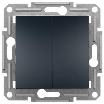 Interruttore / Raccordo di giunzione doppio schodowy  senza  ramki Schneider Asfora EPH0600371 antracite
