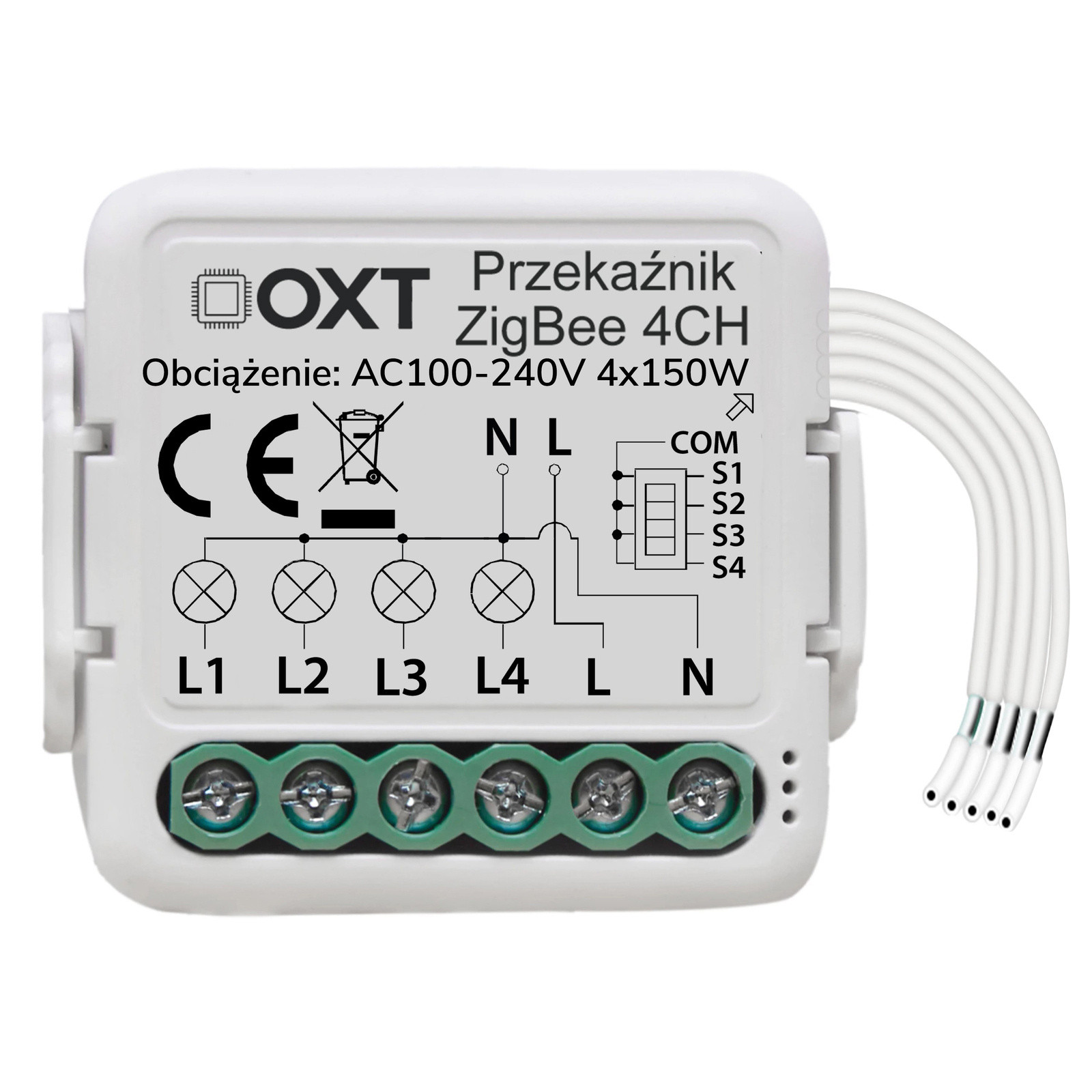 Modulo OXT mini relè 4 obwody ZigBee TUYA T264