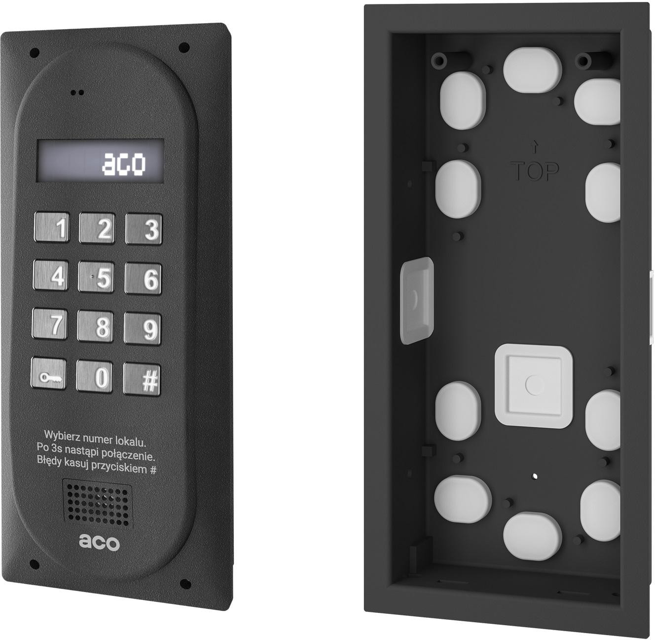 ACO CDNP8ACC ST centrala domofonowa cyfrowa 255 lokatorów RFID zamek szyfrowy LCD IK07 IP42 stal ACO CDNP8ACC ST centrala domofonowa cyfrowa 255 lokatorów RFID zamek szyfrowy LCD IK07 IP42 stal