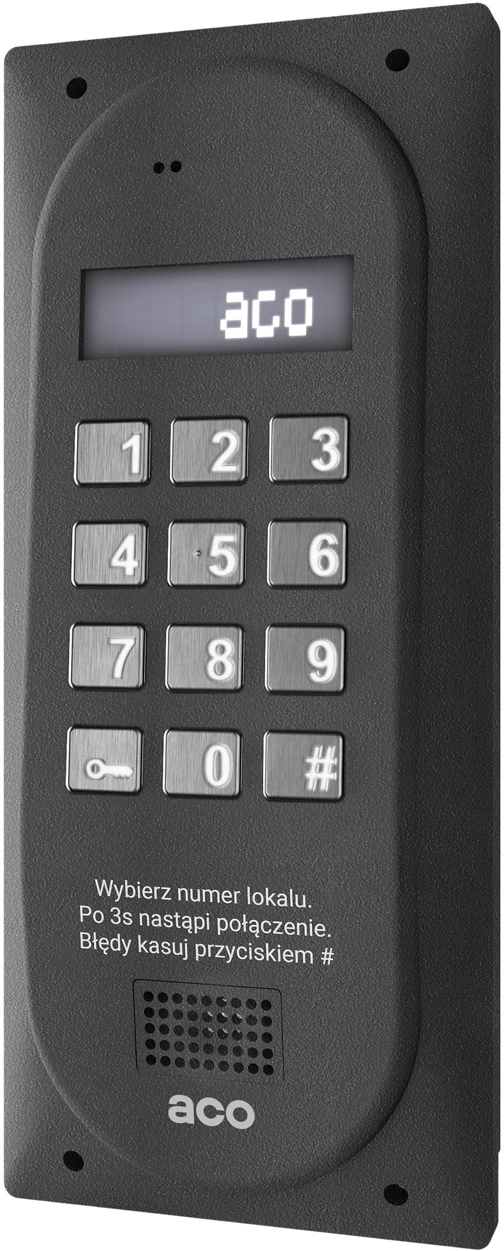 ACO CDNP8ACC ST centrala domofonowa cyfrowa 255 lokatorów RFID zamek szyfrowy LCD IK07 IP42 stal ACO CDNP8ACC ST centrala domofonowa cyfrowa 255 lokatorów RFID zamek szyfrowy LCD IK07 IP42 stal