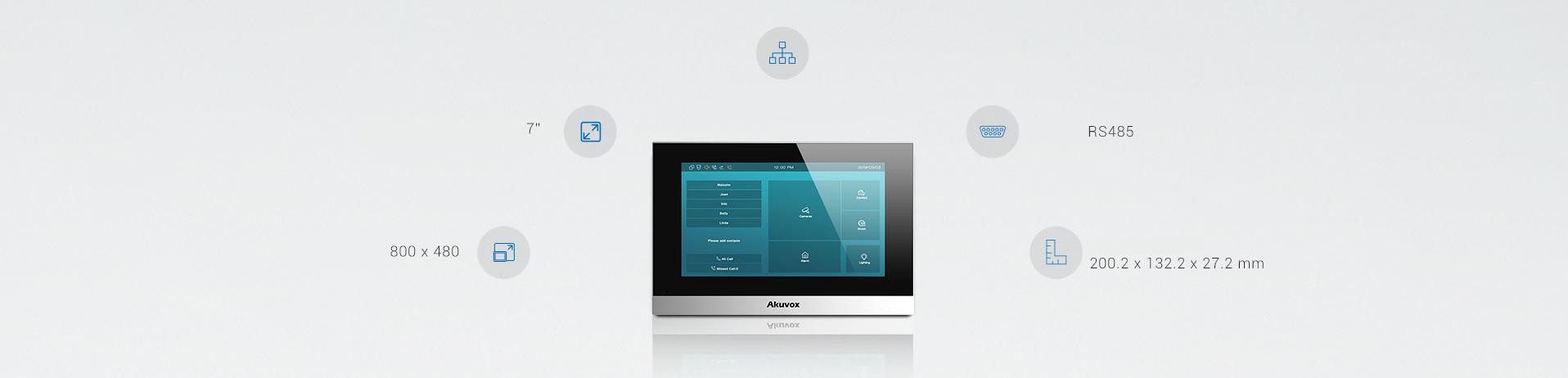 Akuvox C313W monitor wideodomofonu IP SIP 7 cali WiFi Bluetooth Linux dotykowy Akuvox C313W monitor wideodomofonu IP SIP 7 cali WiFi Bluetooth Linux dotykowy