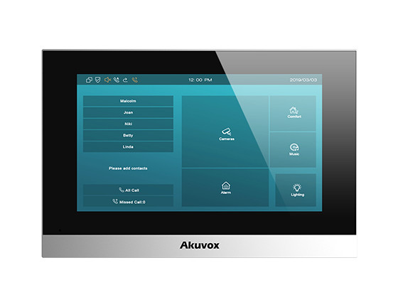 Akuvox C313W-2 monitor wideodomofonu IP 7 cali WiFi SIP Linux PoE dotykowy czarny Akuvox C313W-2 monitor wideodomofonu IP 7 cali WiFi SIP Linux PoE dotykowy czarny