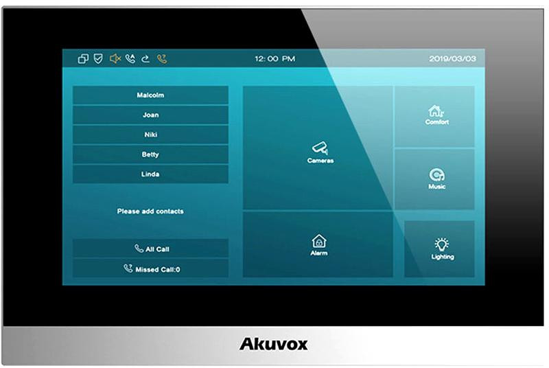 Akuvox C313W-2 monitor wideodomofonu IP 7 cali WiFi SIP Linux PoE dotykowy czarny Akuvox C313W-2 monitor wideodomofonu IP 7 cali WiFi SIP Linux PoE dotykowy czarny