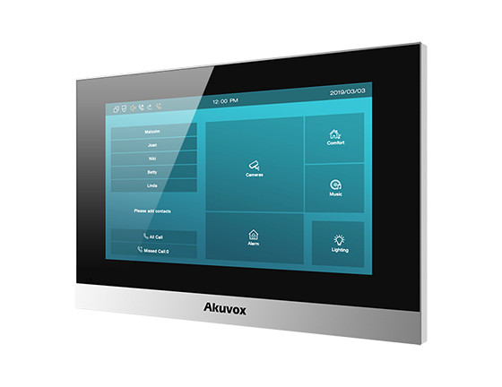 Akuvox C313W-2 monitor wideodomofonu IP 7 cali WiFi SIP Linux PoE dotykowy czarny Akuvox C313W-2 monitor wideodomofonu IP 7 cali WiFi SIP Linux PoE dotykowy czarny
